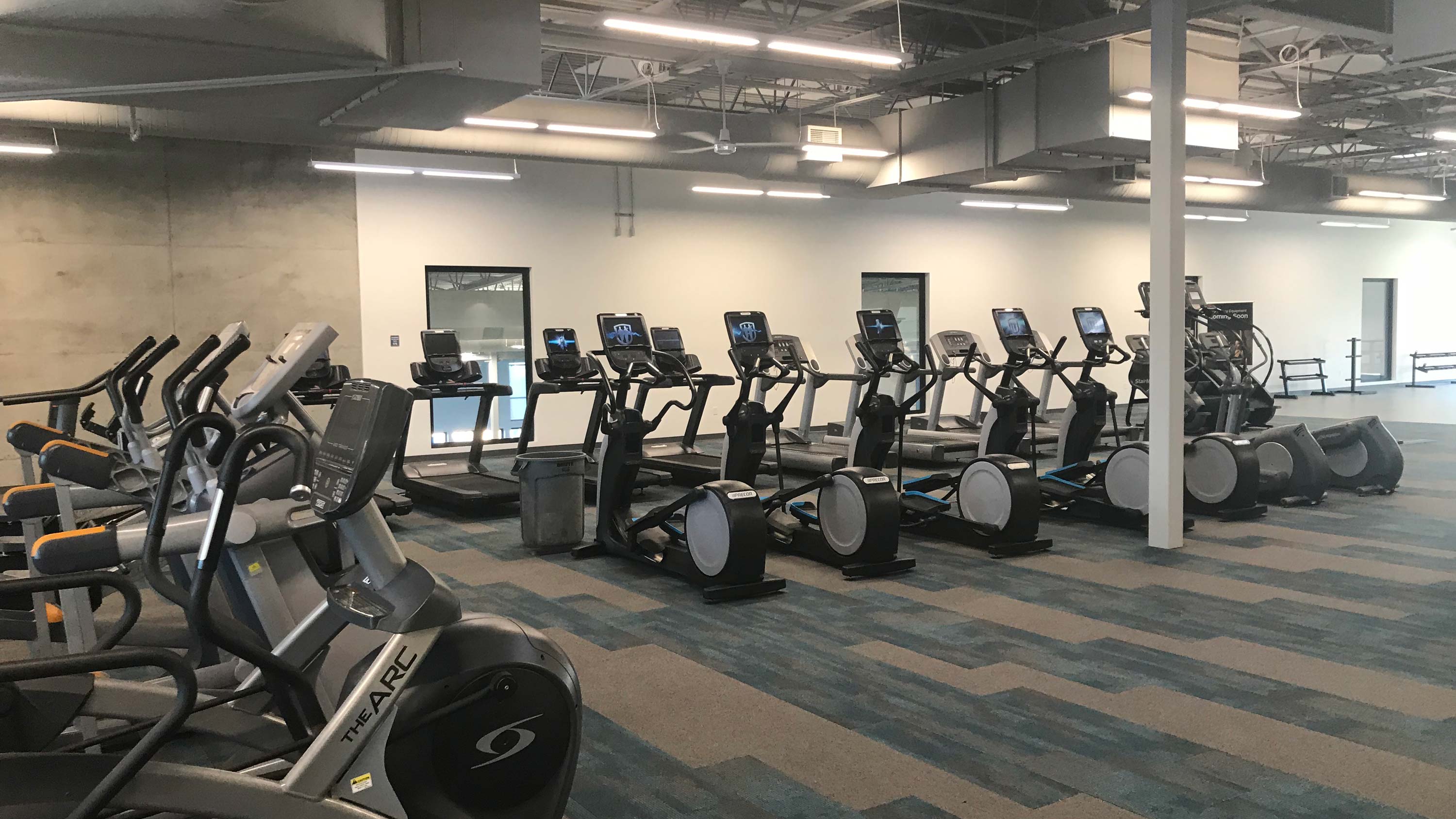 exercise equipment, gym, lights, HVAC system