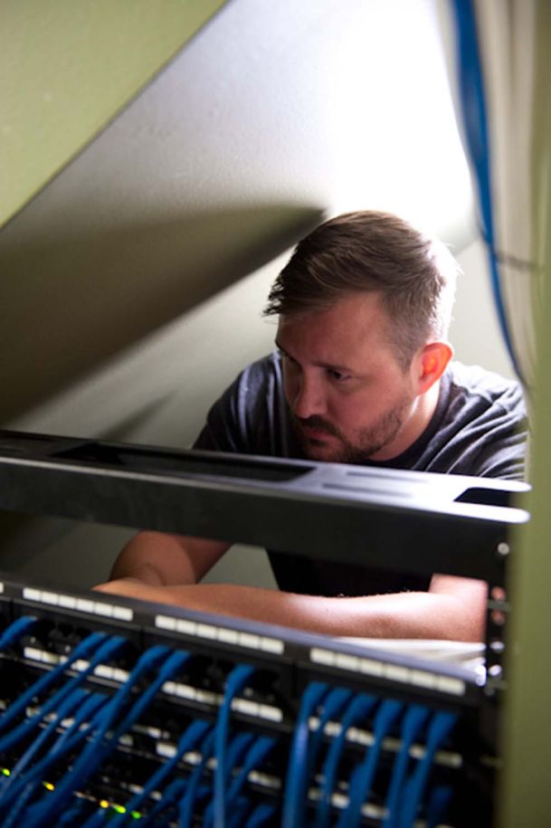 Man working on wiring