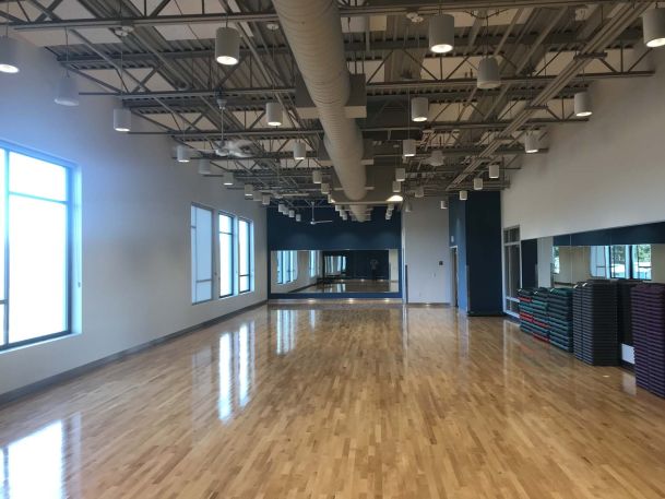 Empty Gym with wooden floors